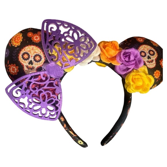 Disney Floral Skull Headband with Purple and Yellow Accents main image 5